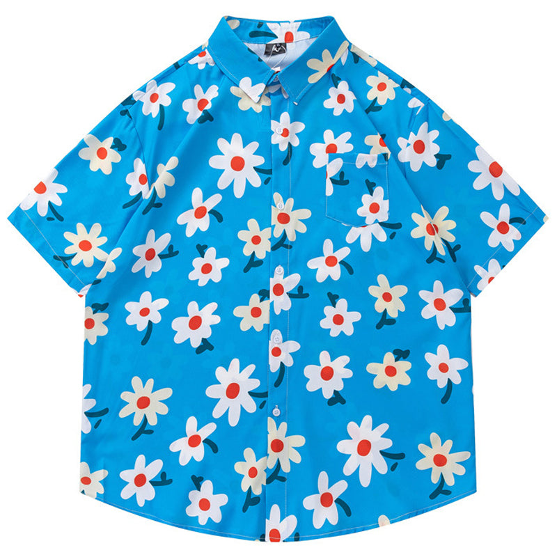 Aloha style daisy print shirt