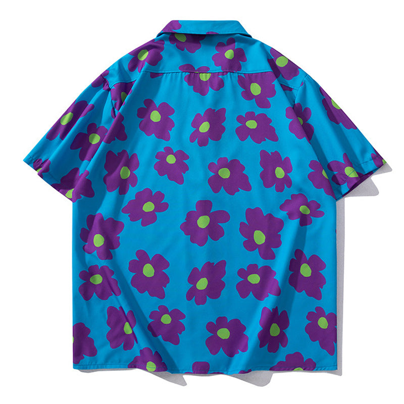 Colorful floral Hawaiian short-sleeved shirt