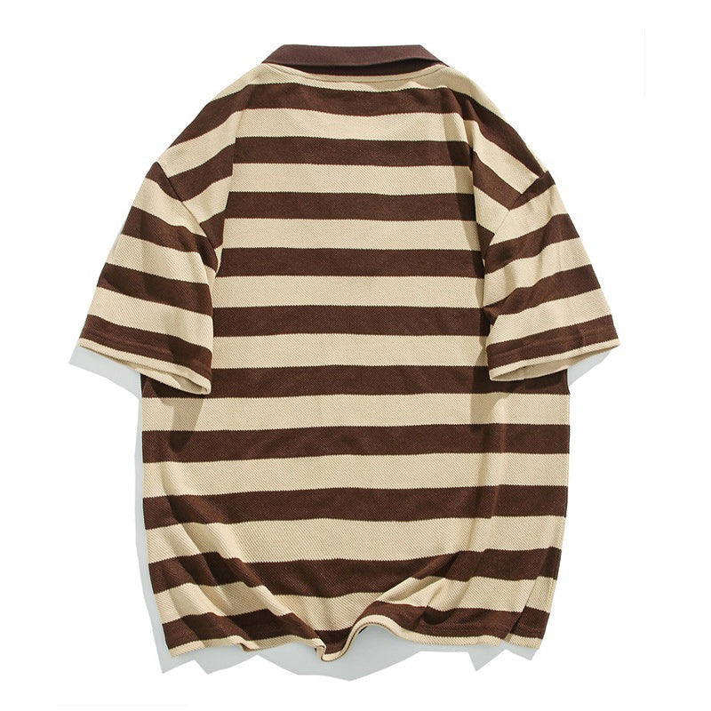 Classic horizontal striped polo shirt
