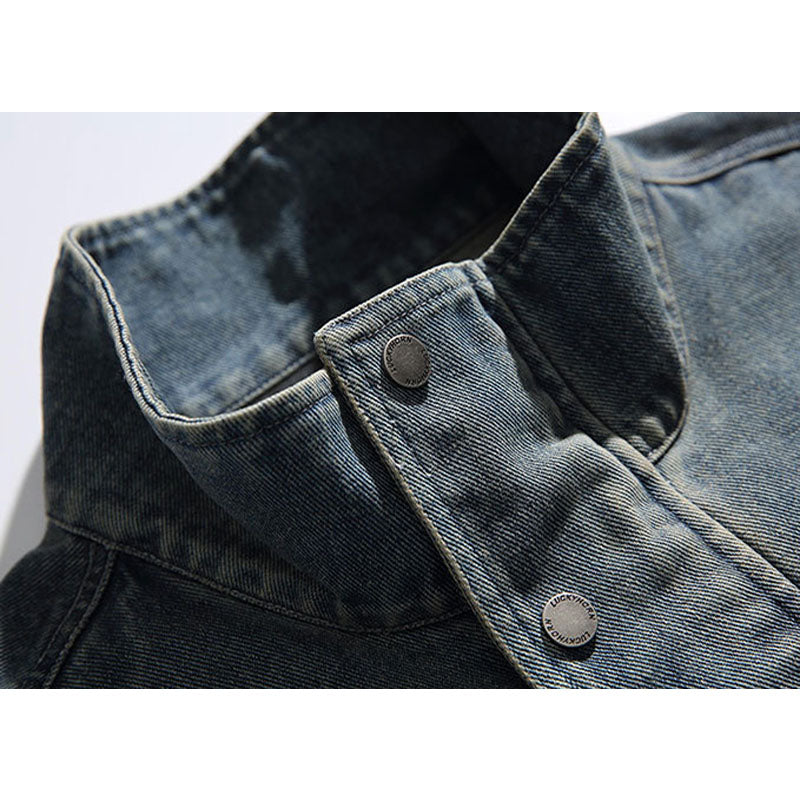Multi Pocket スタンドカラーデニムジャケット