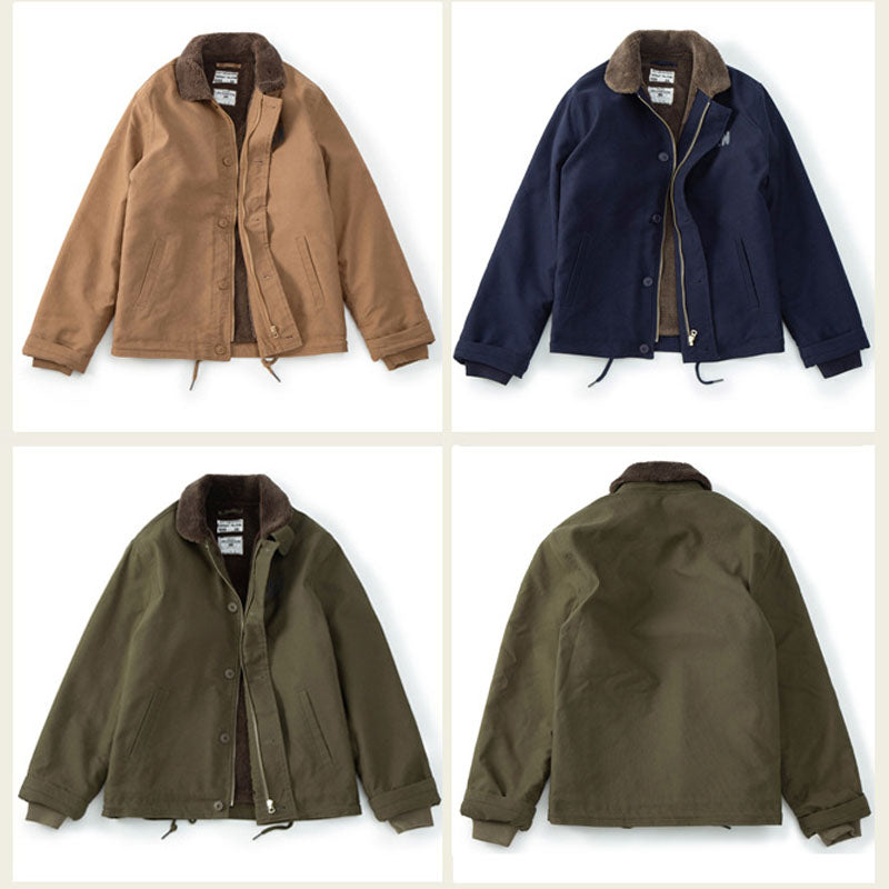 American casual A2 heavyweight cargo down jacket with a turn-down collar