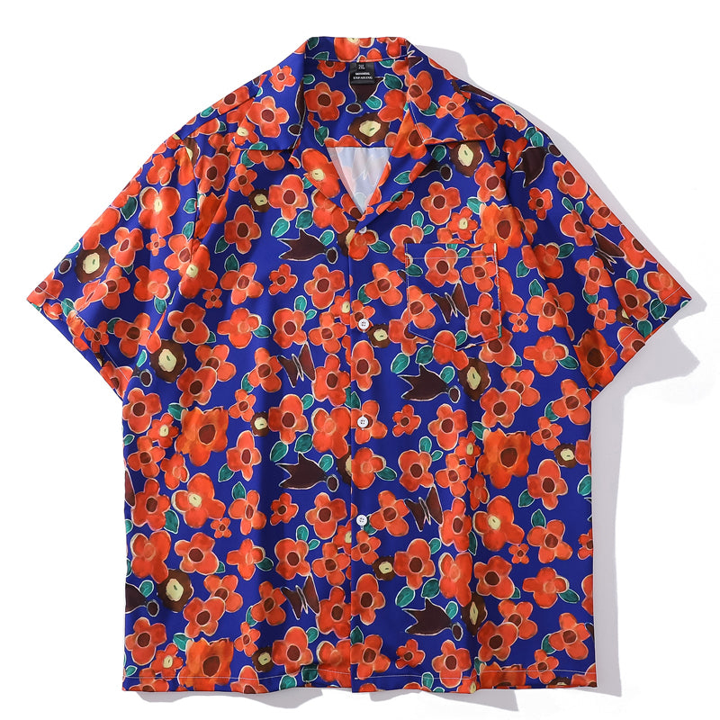 New for summer: floral print short-sleeved shirt