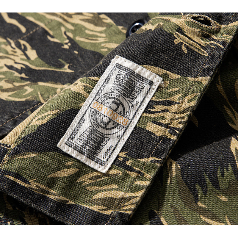 American casual coverall with Woodpecker embroidered badge