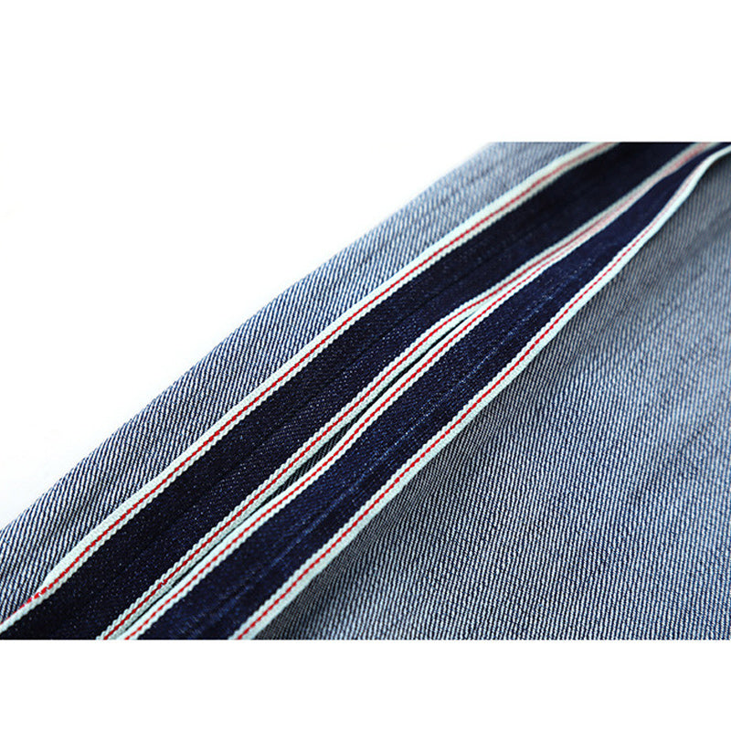 Cool-to-the-touch, 9/10-length slim red-selvedge denim pants