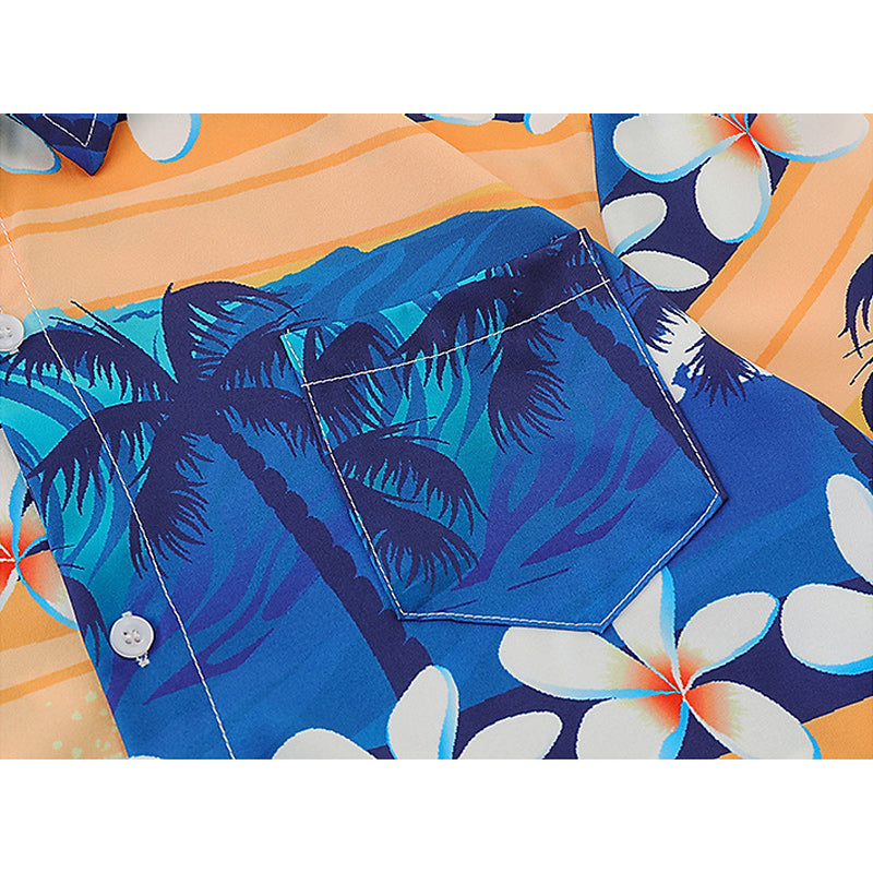 Sand Scenery Print Aloha Shirt, Short Sleeve