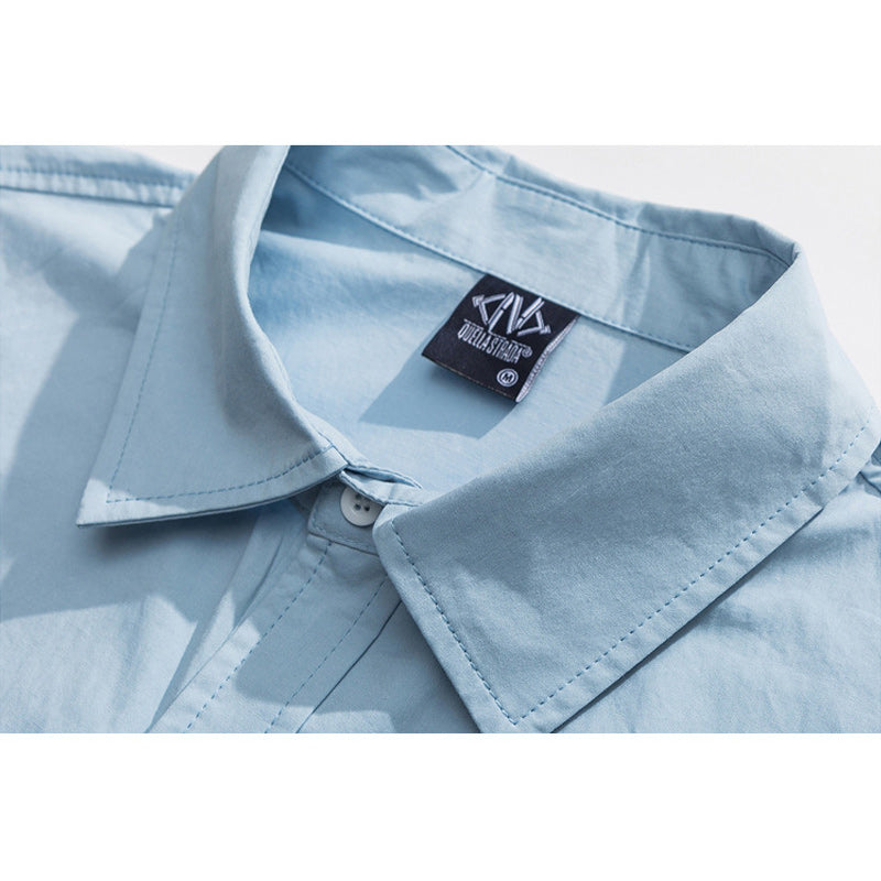 Printed pocket plain work short sleeve shirt