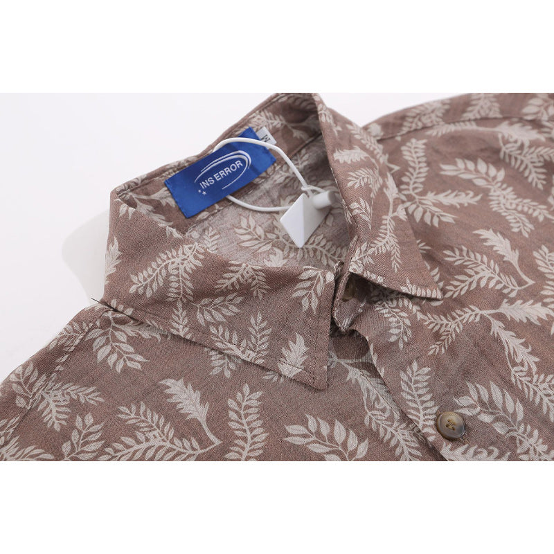 Retro floral print aloha short sleeve shirt