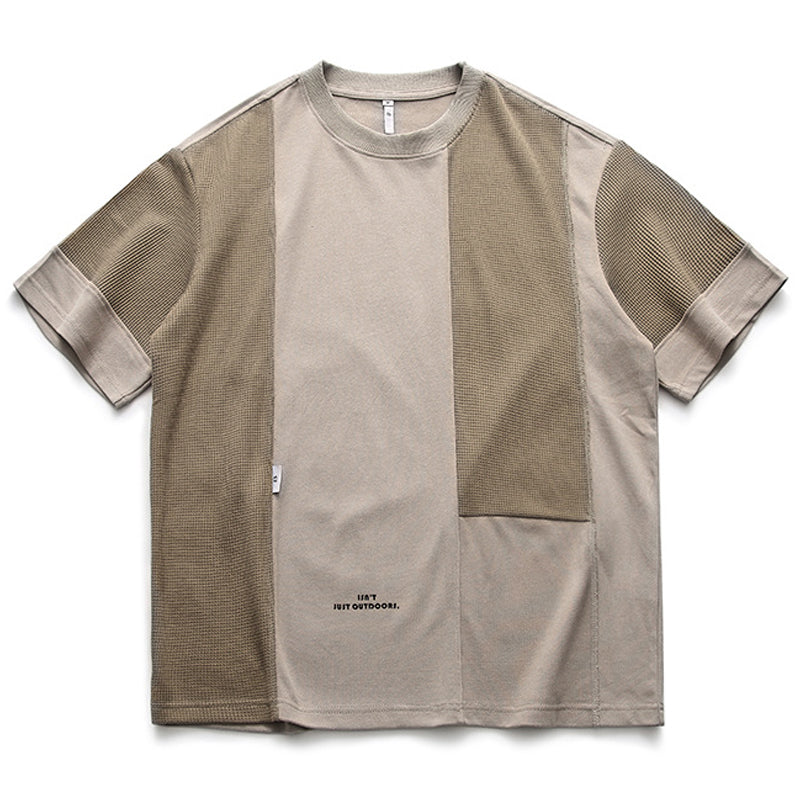 夏新作切替配色100%コットンTシャツ