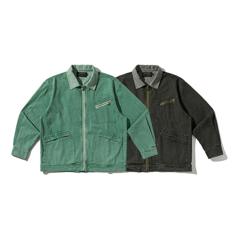 vintage無地ウオッシュ加工ジャケット