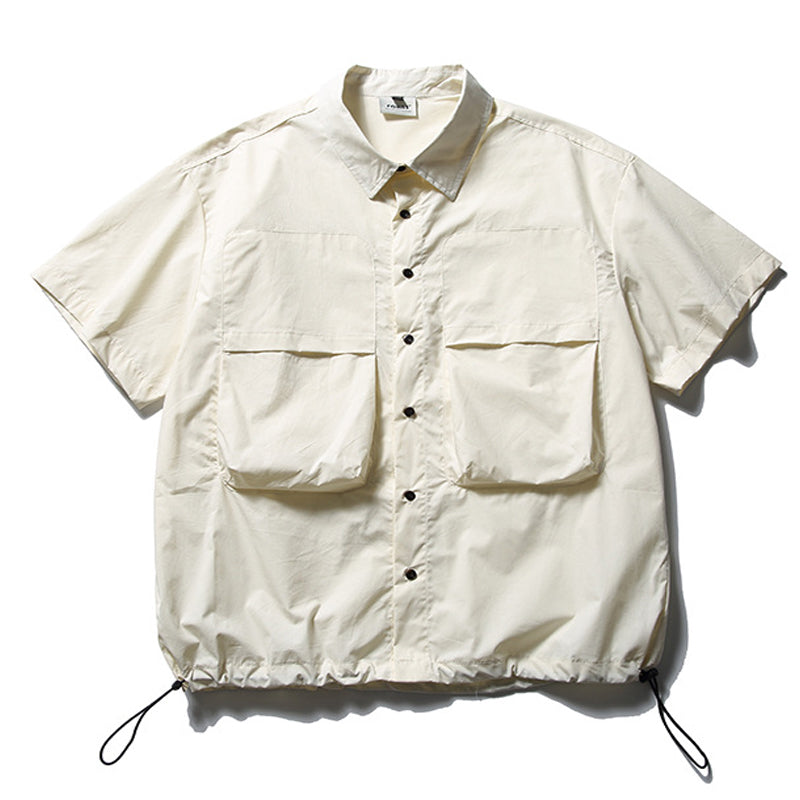 New for summer: Solid color 3D pocket short sleeve shirt