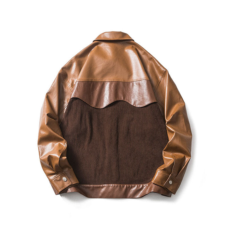 Corduroy embroidered shirt collar jacket