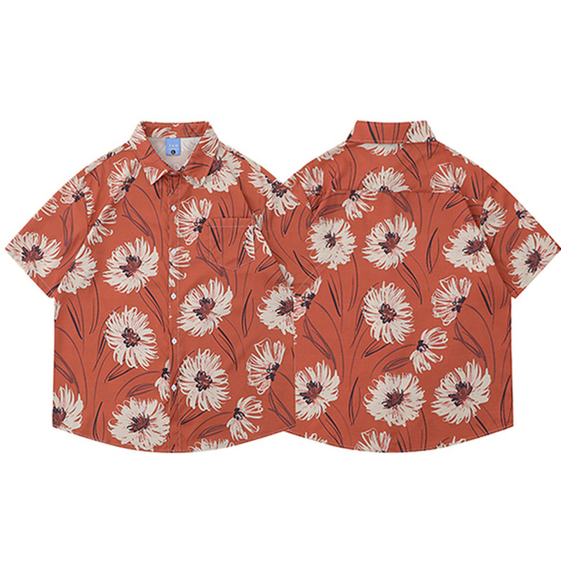 New for summer: floral print short-sleeved shirt