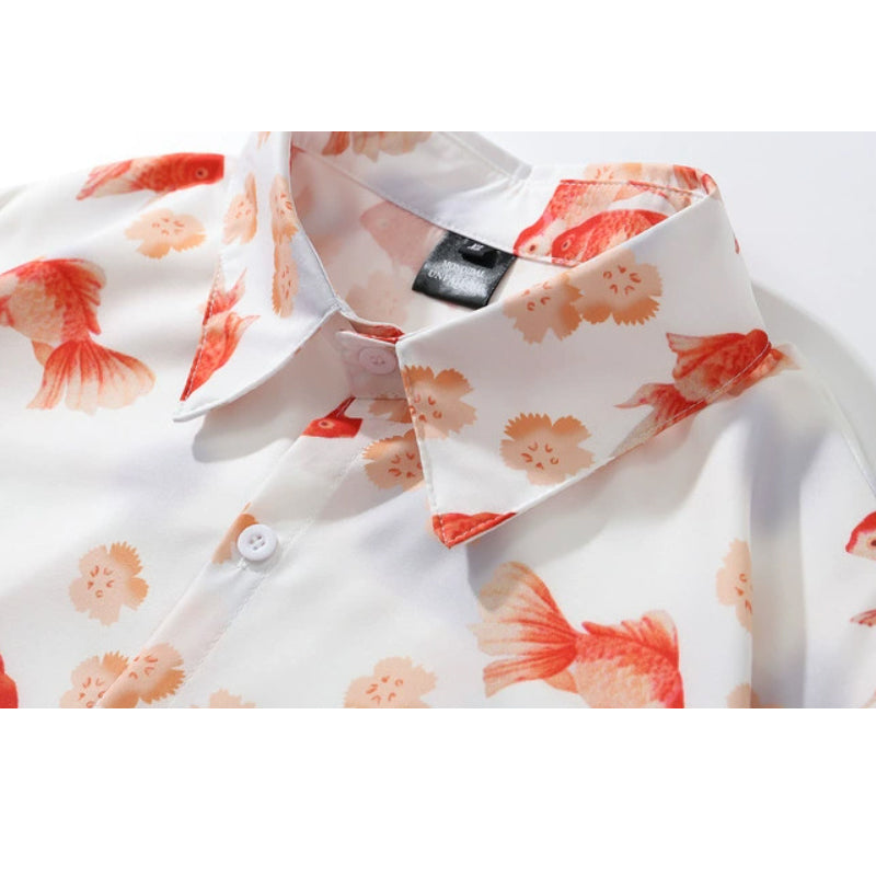 New for summer: Goldfish print short-sleeved shirt