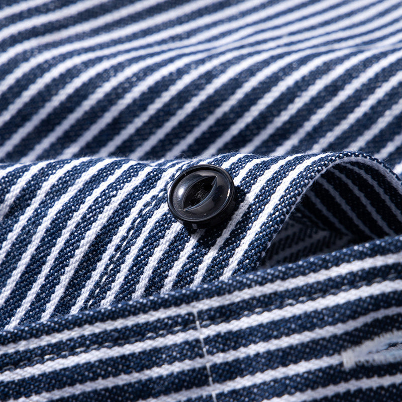 Hickory Railroad Stripe Denim Work Shirt