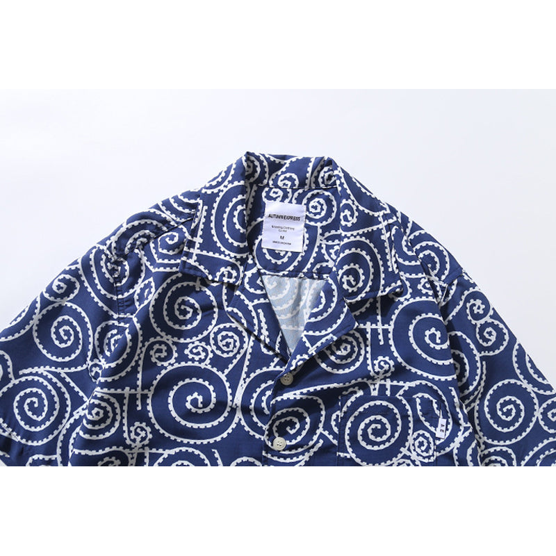 New summer line dot print short sleeve shirt
