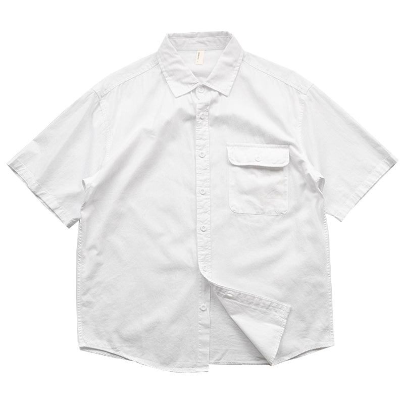Flap pocket plain work shirt