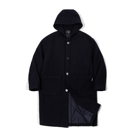 Ivy look navy wool blend long coat
