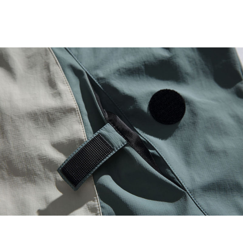 Hooded cargo jacket with switch