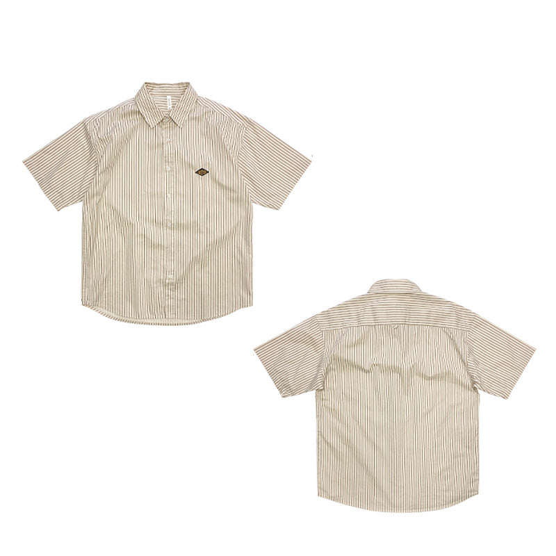 Baseball stripe short-sleeved shirt