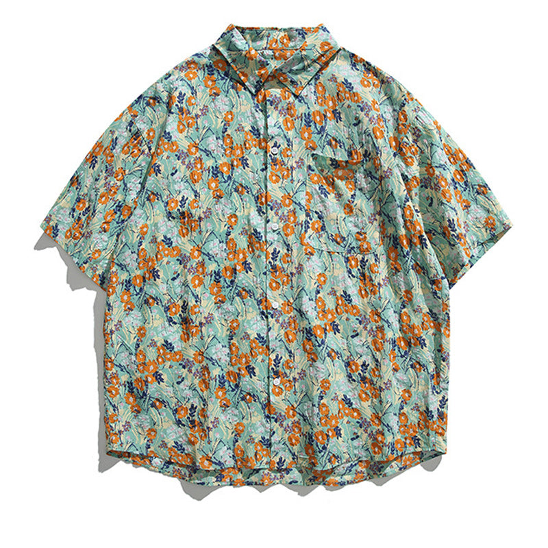 Retro floral fresh aloha short sleeve shirt