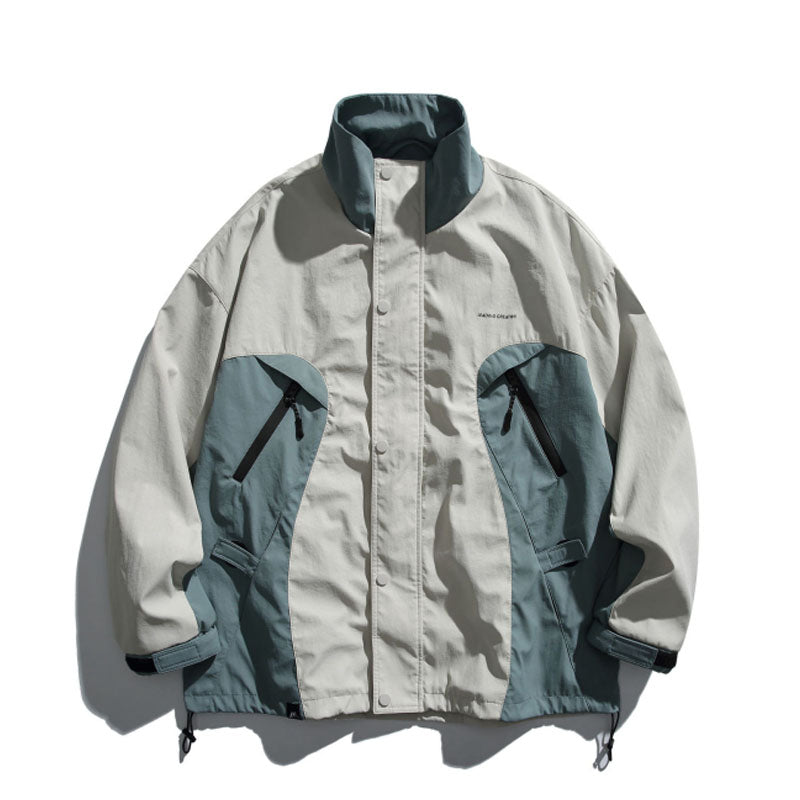 Hooded cargo jacket with switch