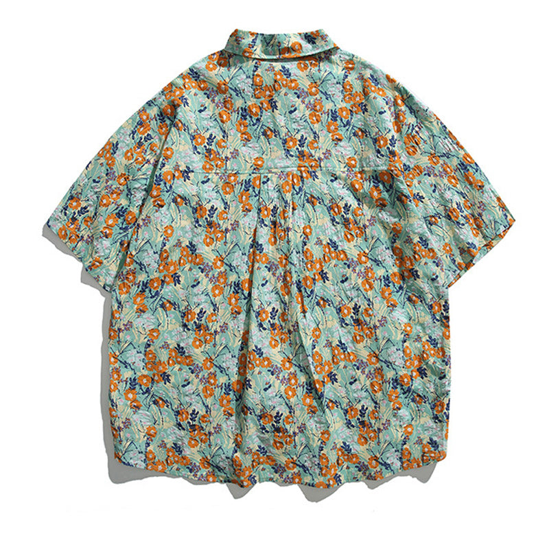 Retro floral fresh aloha short sleeve shirt