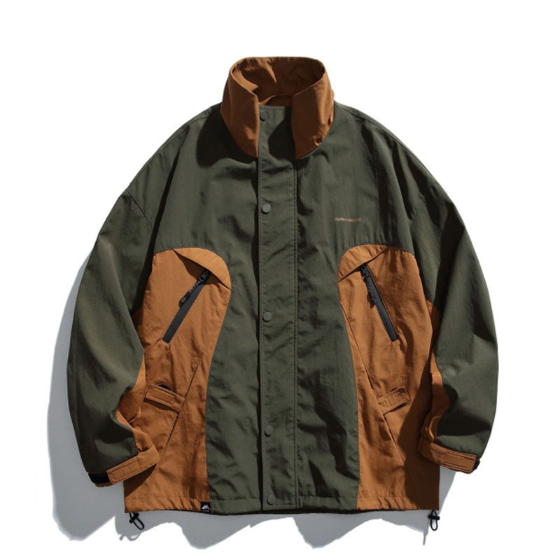 Hooded cargo jacket with switch