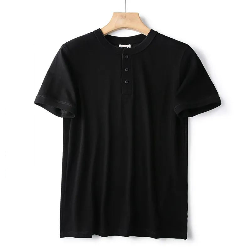 夏新作260g無地5COLORアメカジ ヘンリーネック Tシャツ