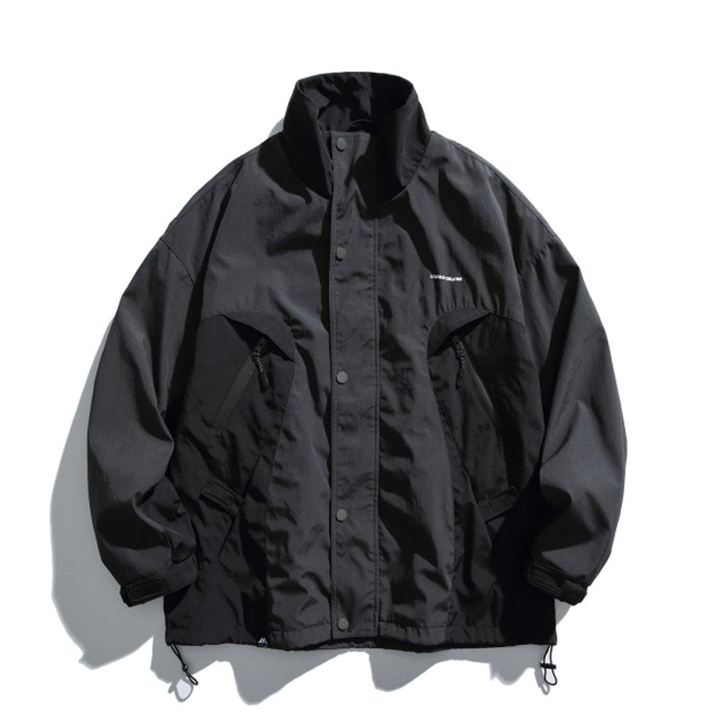 Hooded cargo jacket with switch