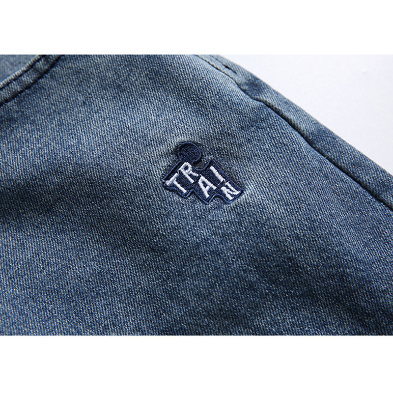 Washed Simple Straight Jeans