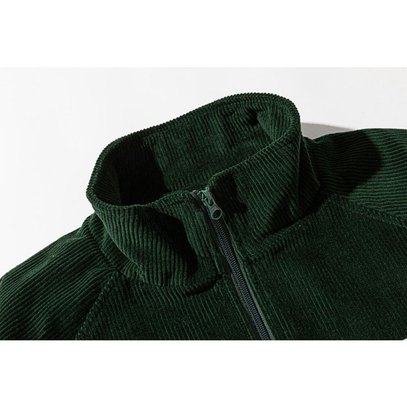 Switch stand collar zipper embroidery loose jacket