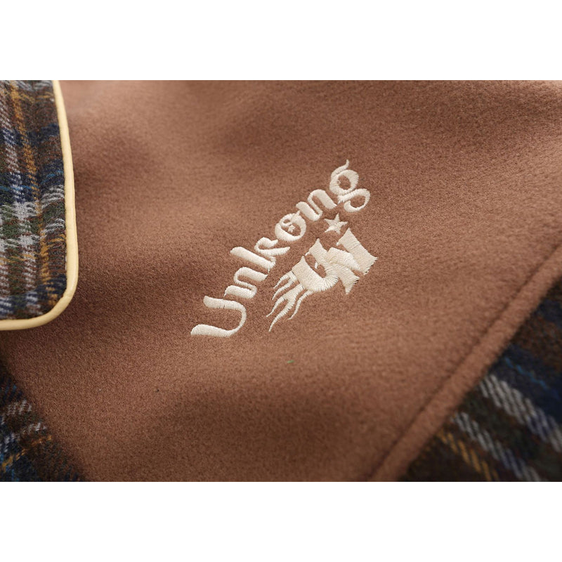 Men's Check Shirt, Fall/Winter, Loose Fit, Alphabet Embroidery, Baseball