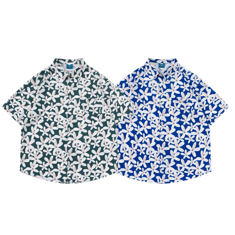 New for summer: Floral short-sleeved shirt in two colors