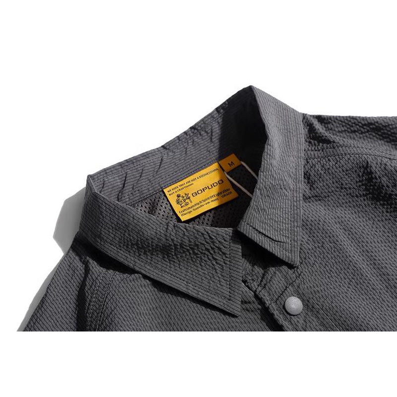 Dot Button Seersucker Work Shirt