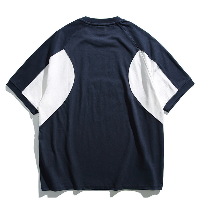 夏新作 250G 綿 切替 立体アルファベット Tシャツ