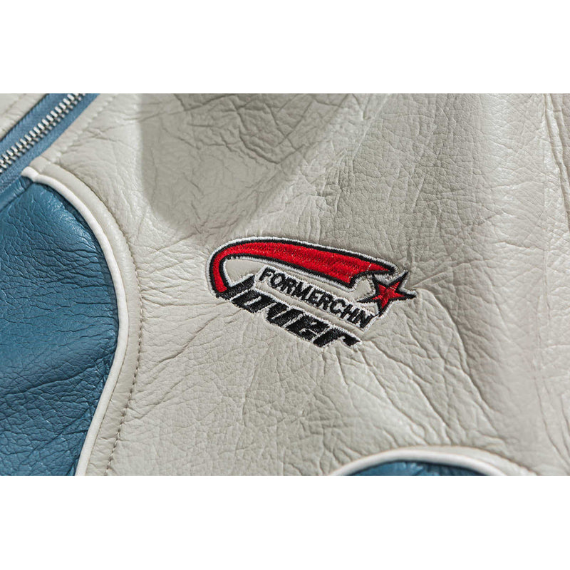 American casual embroidered retro PU jacket