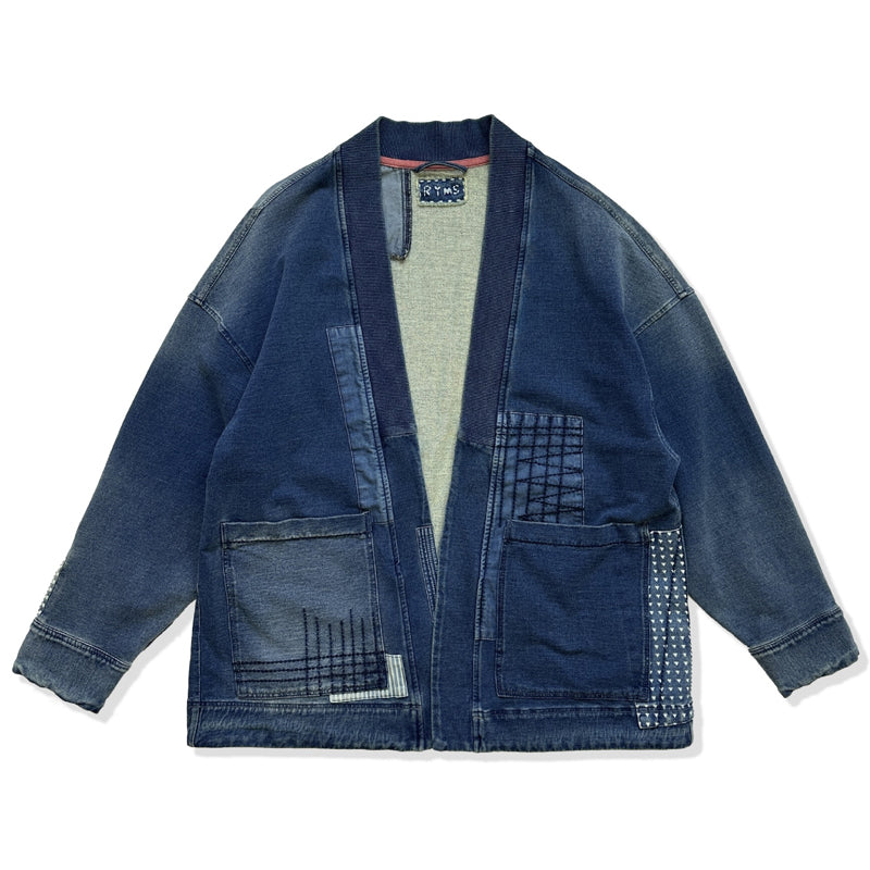 360g Heavyweight Indigo Dyed Sashiko Patchwork Hanten