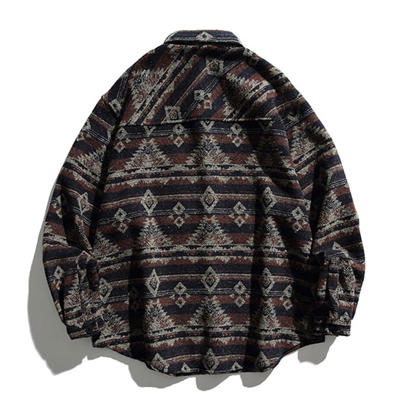 NAVAJO Jacquard Tweed Long Sleeve Shirt