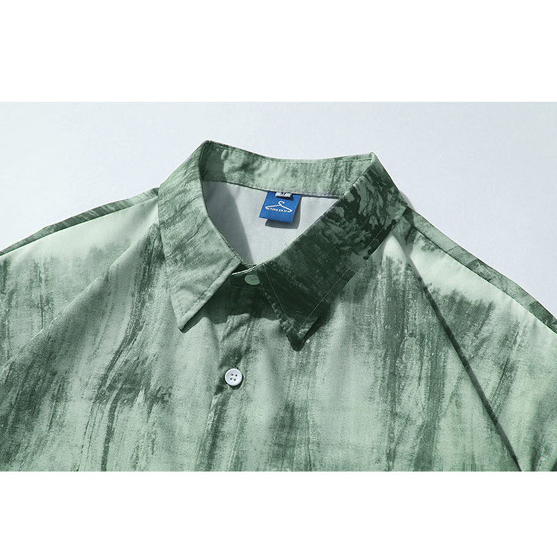 Unique tie-dye short-sleeved shirt