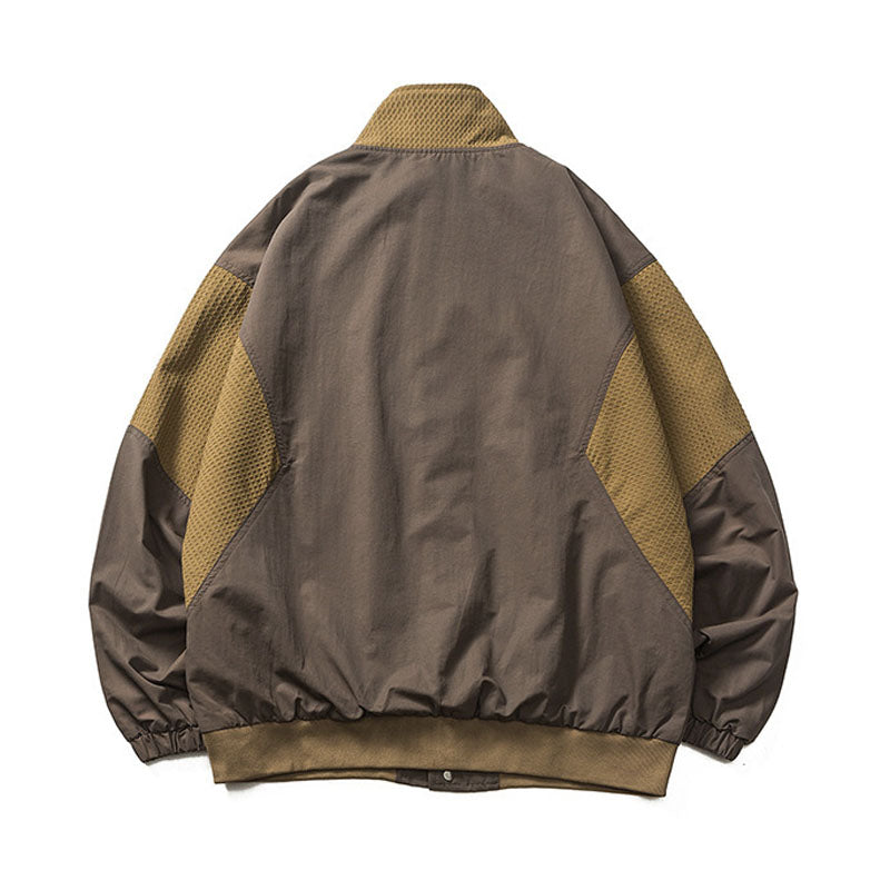 Loose-fitting stand-collar jacket