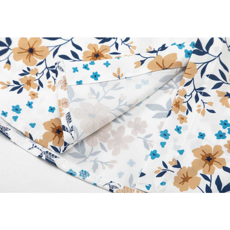 Fresh floral print short sleeve shirt