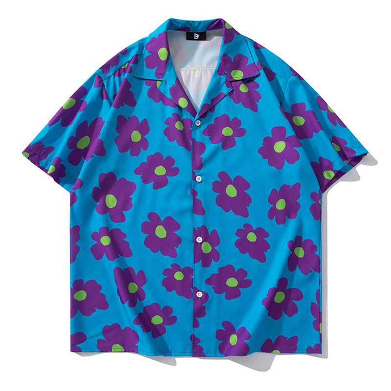 Colorful floral Hawaiian short-sleeved shirt