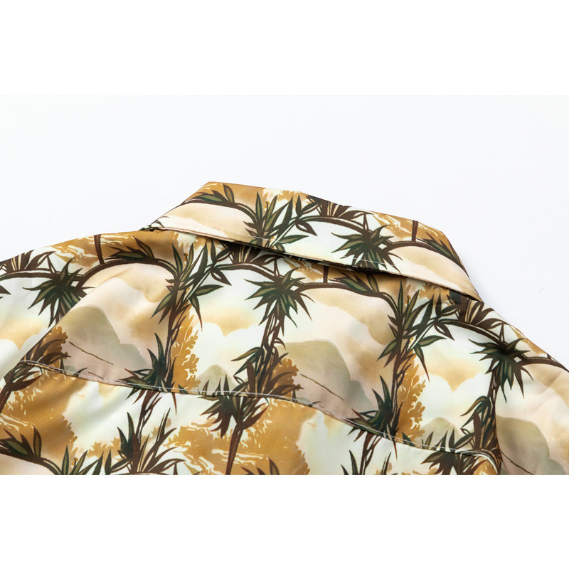 Hawaiian print short-sleeved shirt