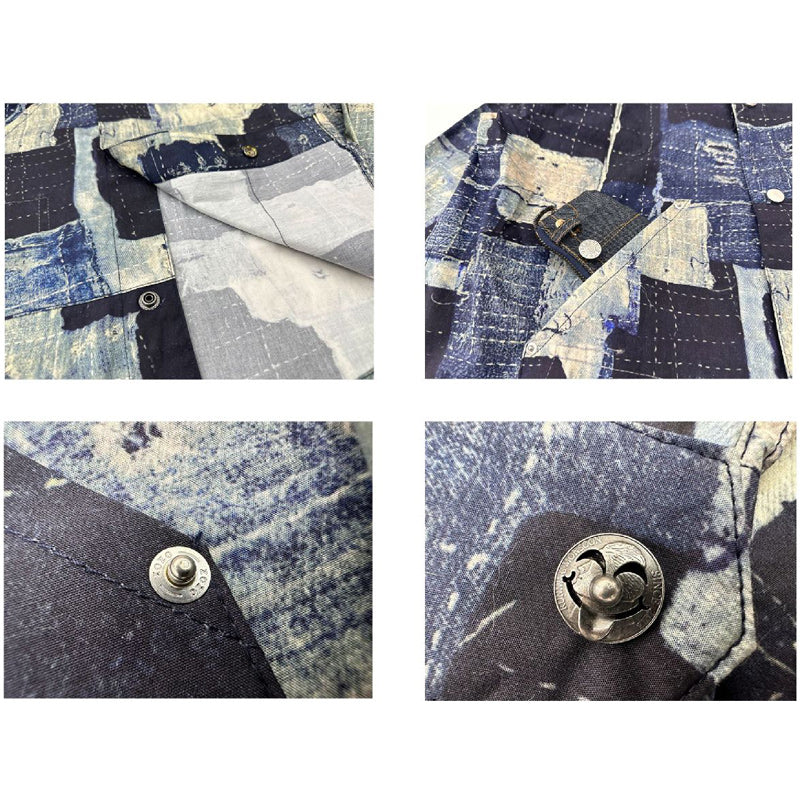 Cityboy Tattered Patchwork Print Shirt