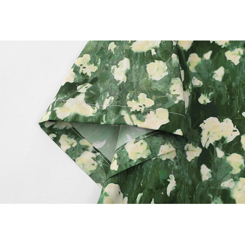 Retro small flower print aloha shirt