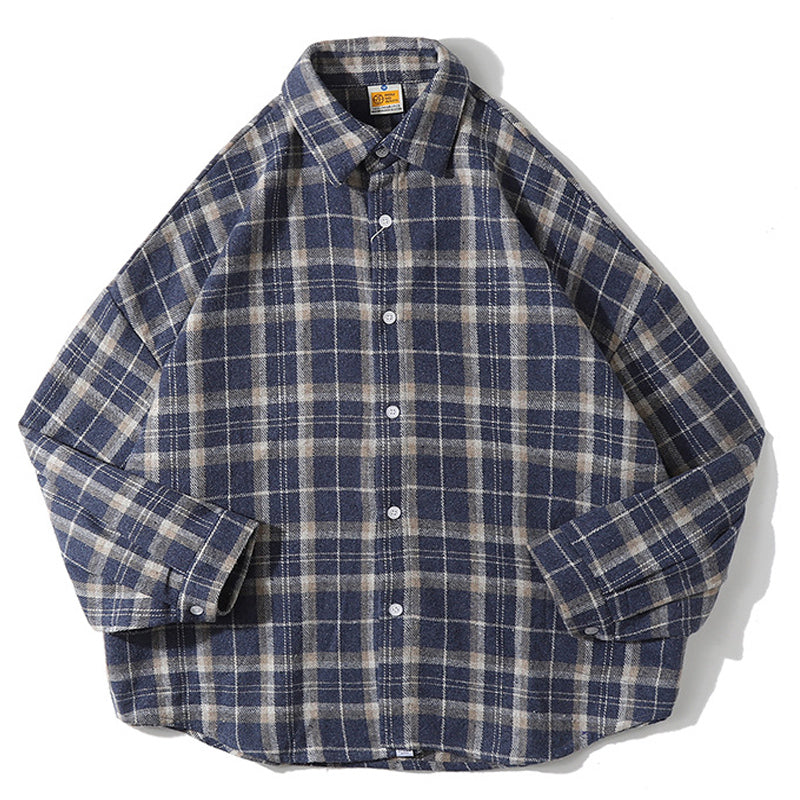 New Spring Vintage Check Long Sleeve Shirt
