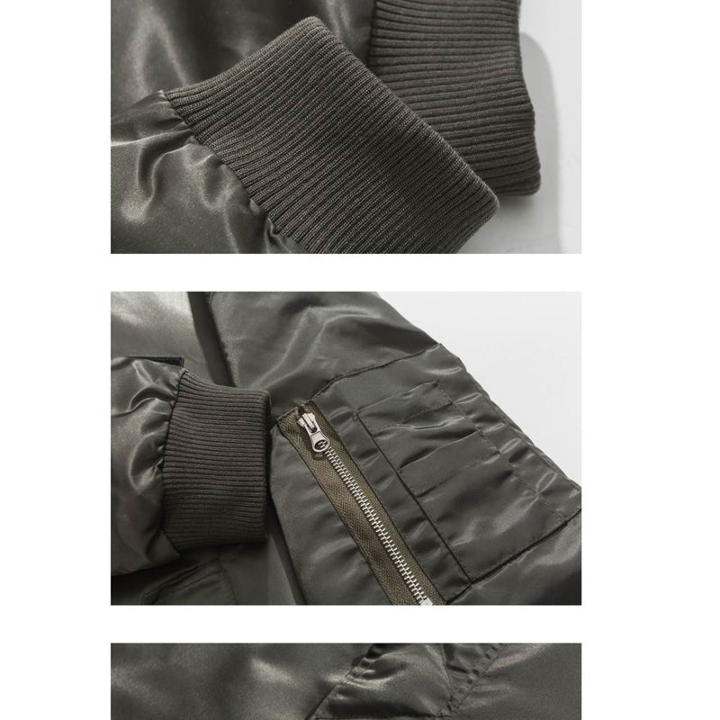 Men's Casual Solid Color Alphabet Zipper Coat