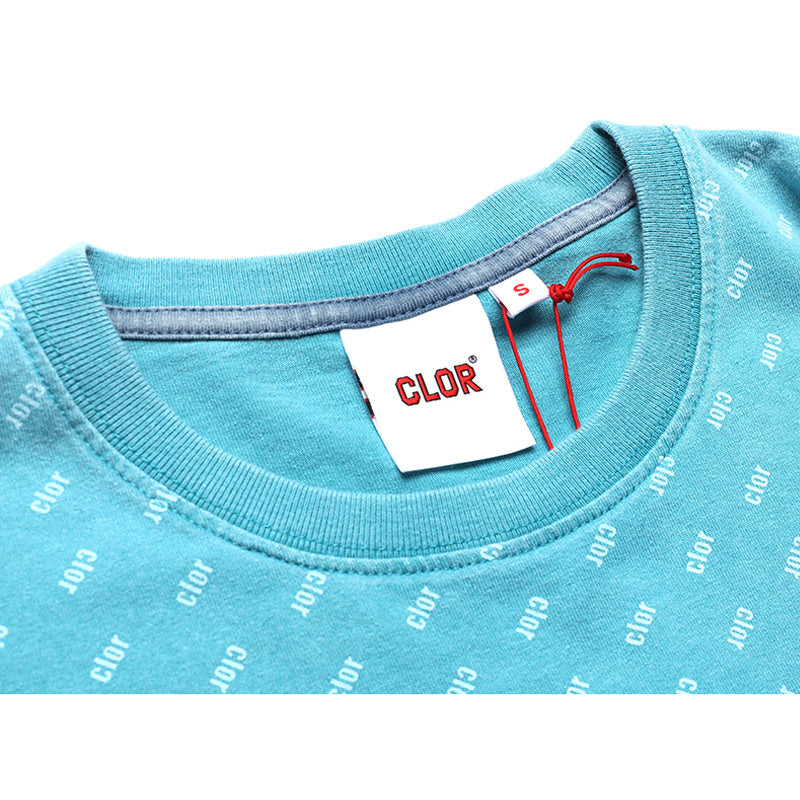 Color-coordinated pocket print casual short-sleeved t-shirt