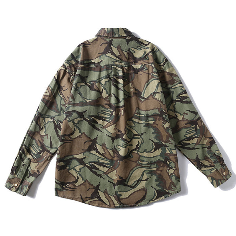 Military camouflage twill work shirt