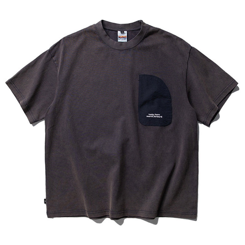 Color-coordinated casual short-sleeved T-shirt